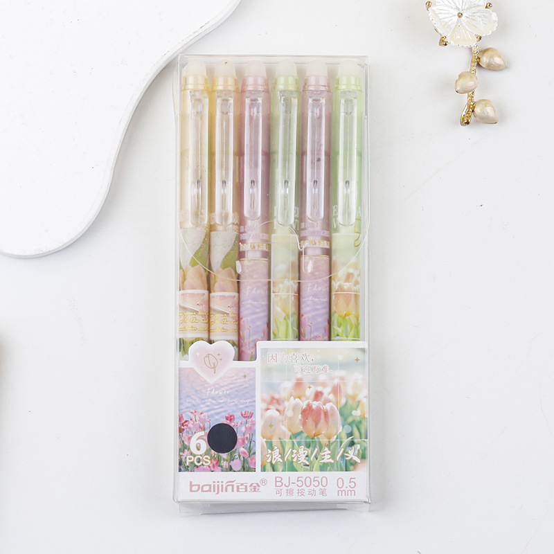 Presione el lápiz limpiable azul cristal 0.5 azul lápiz mágico limpiador pulsador lápiz neutro alto valor de la cara en el viento lápiz azul limpiable