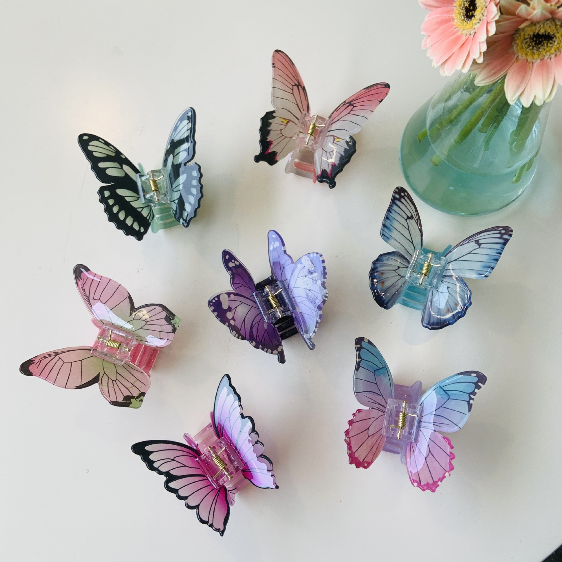 65g Weight Hair Claws Hair Accessories Type 1 Piece Quantity Casual, Daily Occasion Acrylic Material Butterfly Pattern All Seasons Season Women's Gender Cute, Retro Style Cute Retro Women's Butterfly Arylic Hair Claws 无