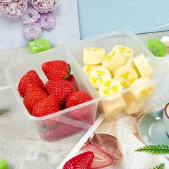 500/650/750ml disposable two-compartment takeout boxes, two-compartment fast food boxes for wholesale takeout, transparent rice boxes