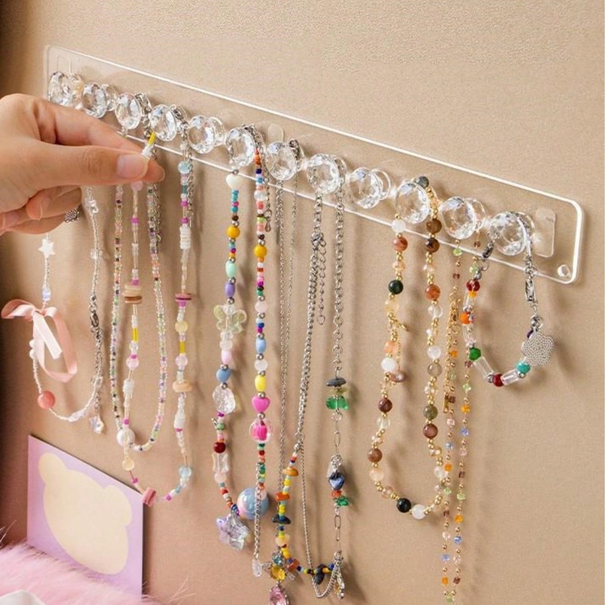 Jewelry Storage Rack, Necklace, Bracelet, Earring Hanger, Wall-Mounted Jewelry Stand, Necklace Hanger