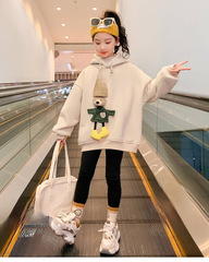 Girls' Autumn Sweatshirt 2023 New Trendy Kids' Clothing Autumn and Winter Thicken Padding Children's Top Girls' Big Kids Spring and Autumn Fashion
