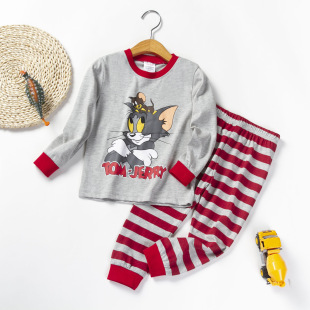 2023 children's new cotton autumn Long Sleeve 2-7 years old children's clothing home wear spring and autumn boys' suit children's pajamas