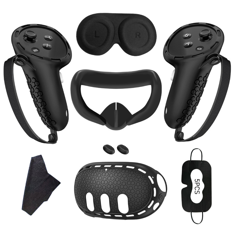 Meta Quest 3シリコン保護セット7点セットVRアクセサリーハンドルカバー本体カバーシリコンマスクに適用|undefined