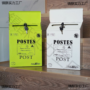 Creative Iron Belt Lock Mailbox American Mailbox Piggy Bank Opinion Box Wall Hanging Pastoral Style Letter Box
