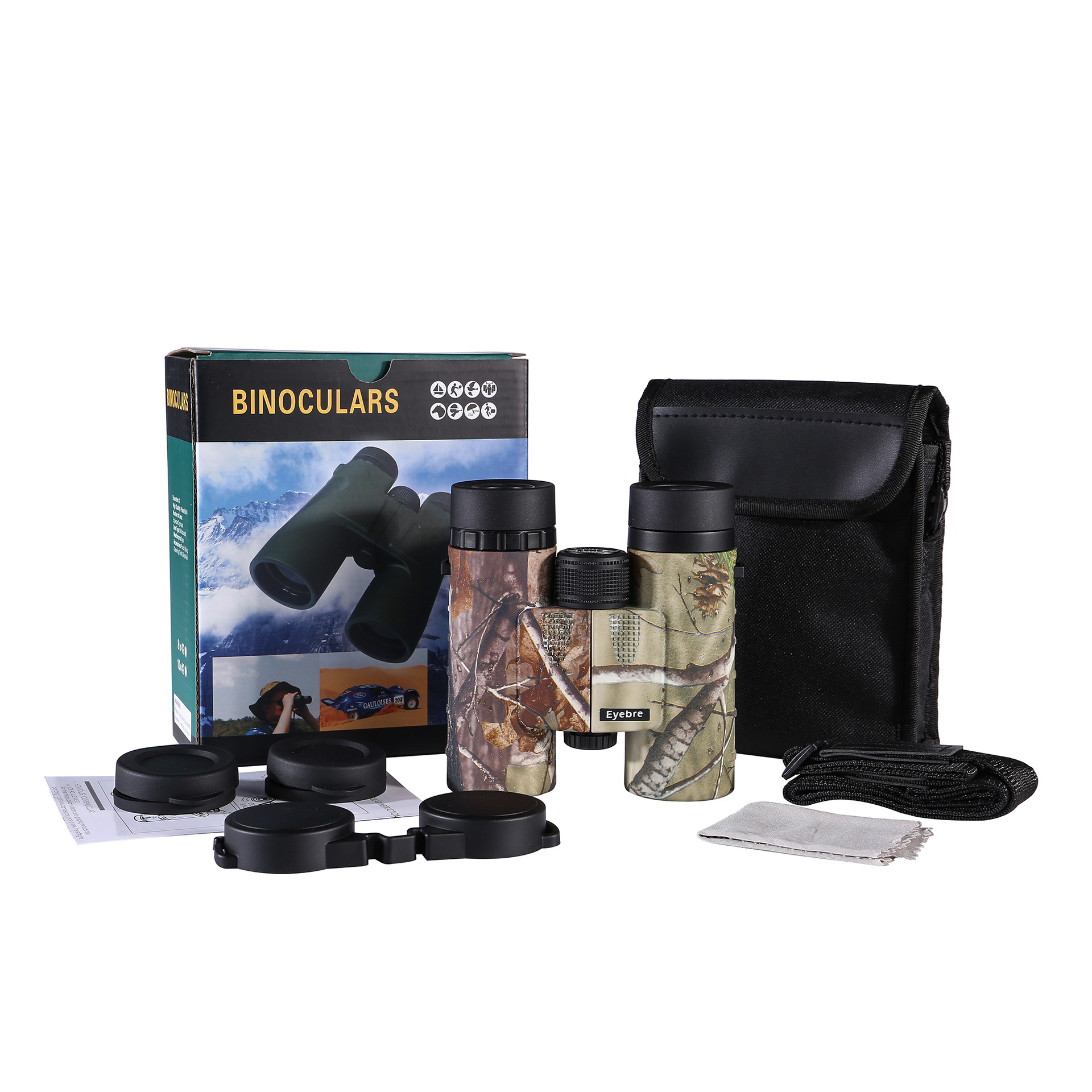 Eyebre新款8x32枫叶皮小格子直筒高清高倍便携望远镜户外望眼镜