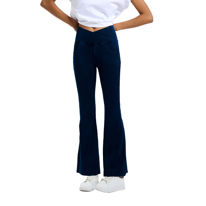 Europa y los Estados Unidos transfronterizos nuevos pantalones de yoga jeans de cintura alta y pantalones deportivos de alta elasticidad ajustados