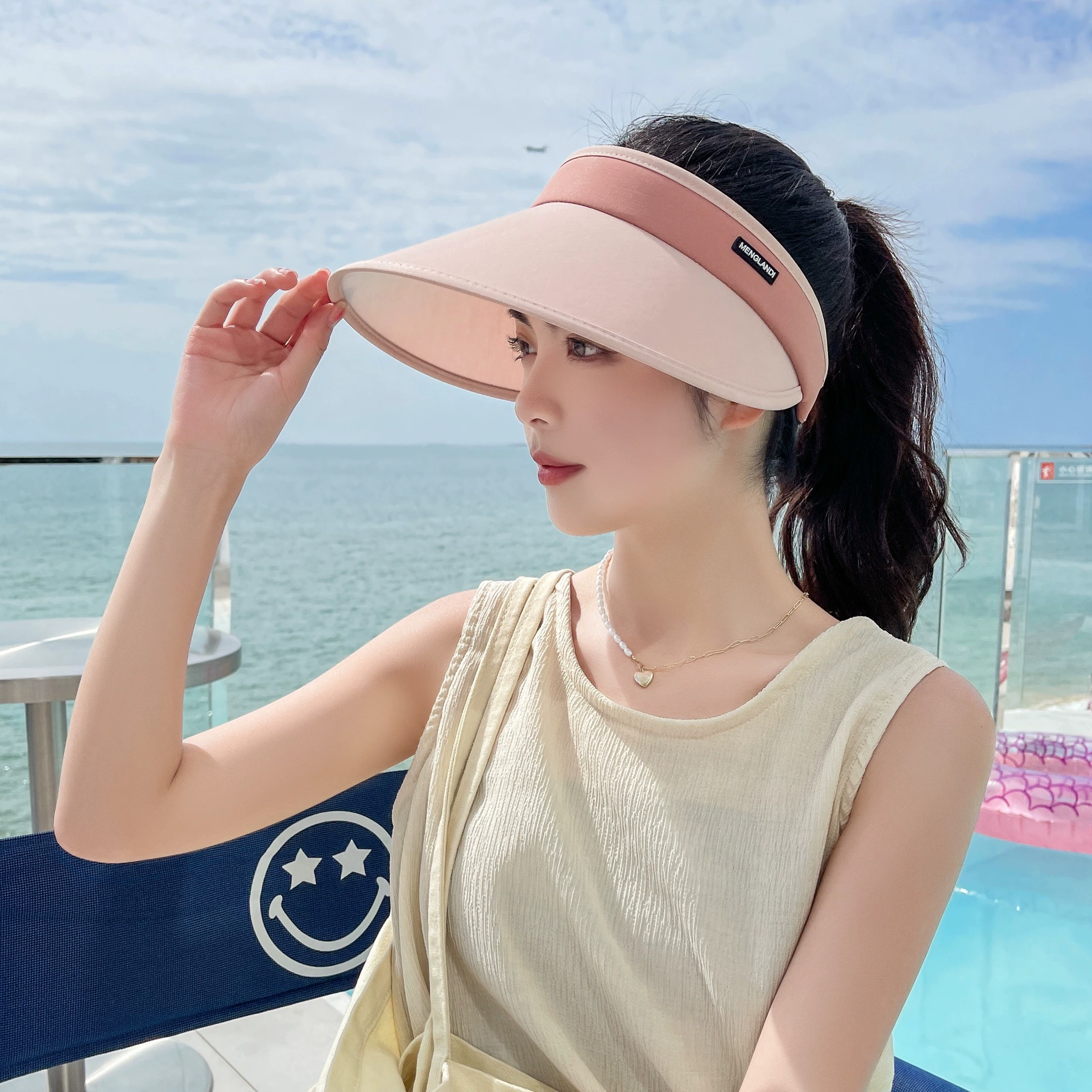 Korean UV sun protection hat women's large brim empty top hat in summer riding UV rays face protection sun hat outdoor sun protection