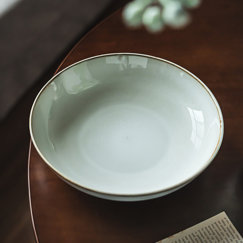 Retro estilo simple trazado cuenco de cerámica de color sólido cuenco de platos de ensalada