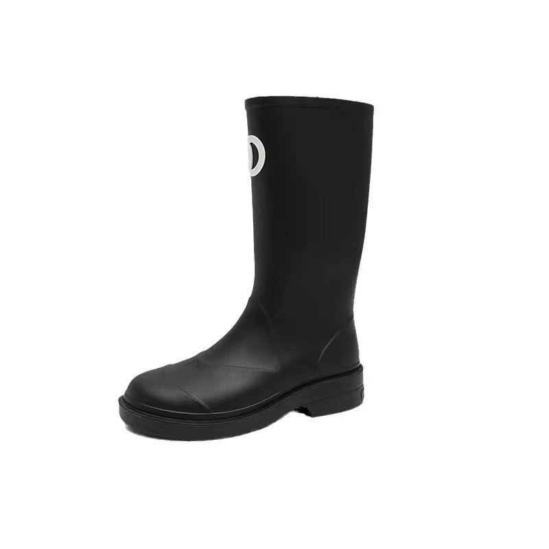 Quality Shoes Version C Brand Small Fragrance Style Vintage Waterproof Non-Slip Rain Thick-Soled Long Over-the-Knee High Tube Riding_voghion.com