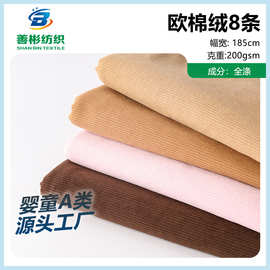 灯芯绒8坑欧棉绒 200g无弹全涤灯芯绒外套休闲服裤子沙发套布料
