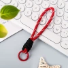 Black red and white dot double spelled diamond knot lanyard (with hanging loop)