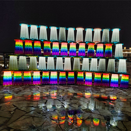 New internet celebrity outdoor camping fishing portable LED lighting telescopic stool folding stool chair wholesale