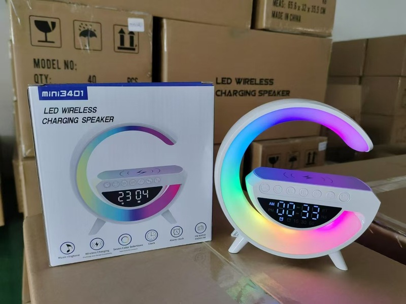 三合一科学技術感無線充電bluetoothスピーカーのベッドの上の小さな雰囲気ランプ電子デジタル表示大G bluetoothオーディオ|undefined