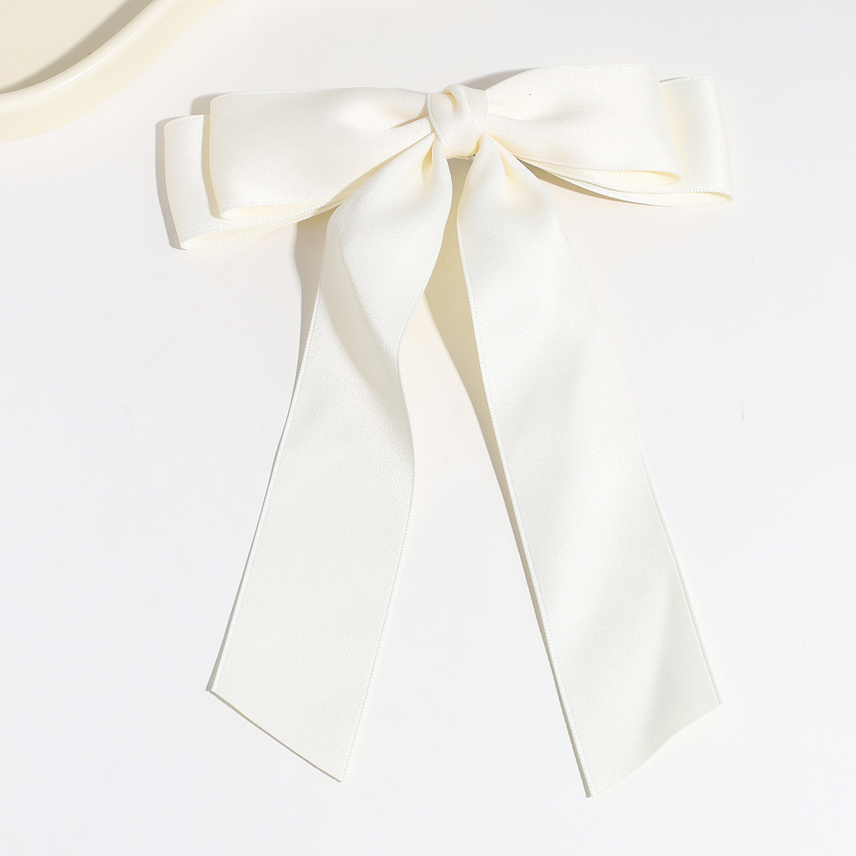 Sweet Style Sweet Solid Color Bow Knot Cloth Hair Clip 1 Piece