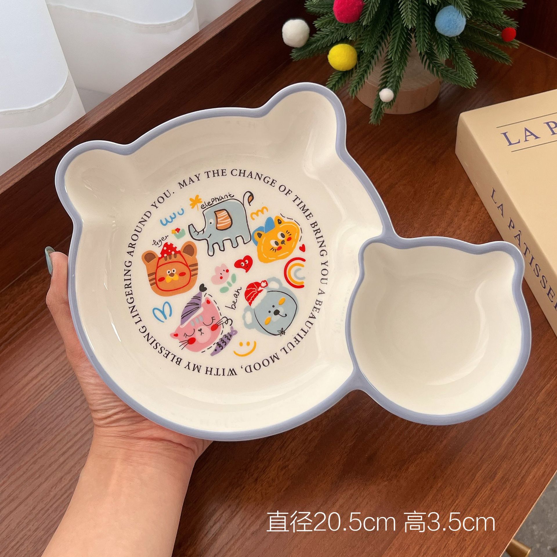 Spring outing season-10.5 inch bear head multi-purpose tray