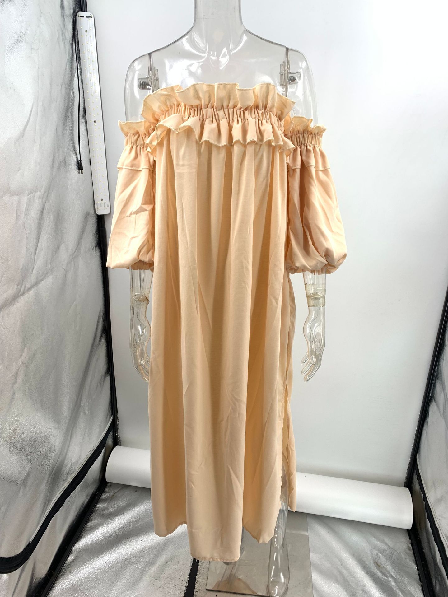 420g Weight Knee-Length Dress Length Type Short Sleeve Sleeve Length Regular Dress Dresses Type Bishop Sleeve Sleeve Type Linen Fabric Type High Waist Waist Line Daily Occasion Boat Neck Neckline Regular Fit Fit Type Solid Color Pattern Summer Season Women's Gender Simple Style Style Wholesale Women's Simple Style Solid Color Daily Boat Neck Short Sleeve Regular Dress 21