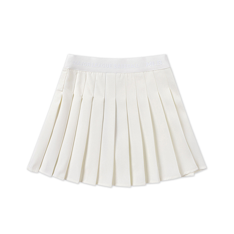 MLB 쇼트 스커트 트렌디 브랜드 여름 새로운 간단한 스타일 작은 라벨 편지 자수 캐주얼 스포츠 올 매치 여자 주름 치마