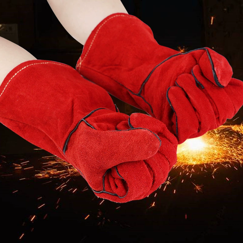 Производитель поставляет 14inch 16inch цельнокожаных сварочных перчаток, сварочных перчаток из воловьей кожи, защитных перчаток из воловьей кожи.