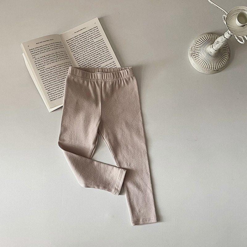 INS estilo coreano bebé polainas nuevo algodón Mediados de cintura pantalones de los niños de color sólido casual ropa de abrigo Delgado Leggings