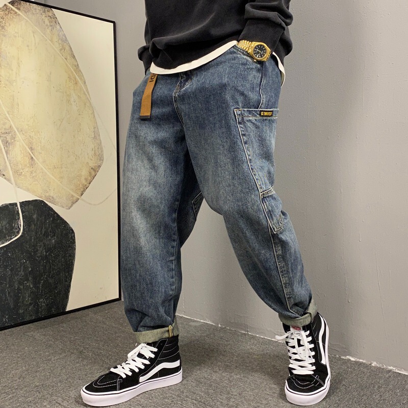 Spring and Autumn American Casual Stylish Workwear Jeans for Men High Street Straight Loose Simple Fashion Wide-Leg Pants Trendy Spring and Autumn American Casual Stylish Workwear Jeans for Men High Street Straight Loose Simple Fashion Wide-Leg Pants Trendy