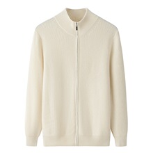 22年秋冬新山羊绒衫男元宝针青年加厚开衫时尚都市外套大码毛衣男