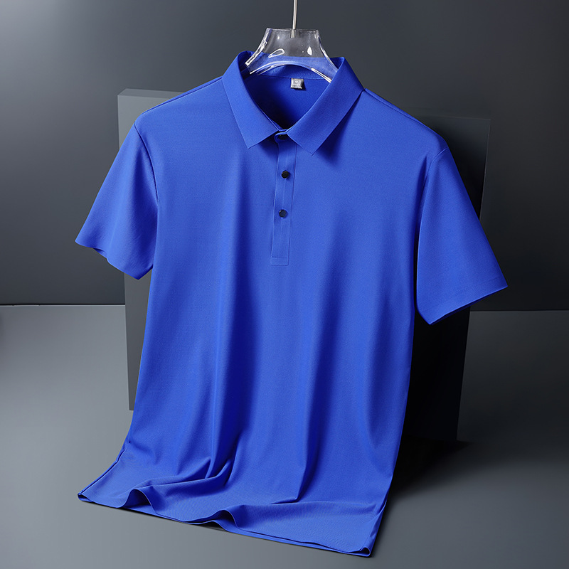 21 Colors Seamless Polyamide Ice Silk Short-sleeved Men's Polo Shirt Men's High-end Polo Shirt Short-sleeved Men's Polo Shirt