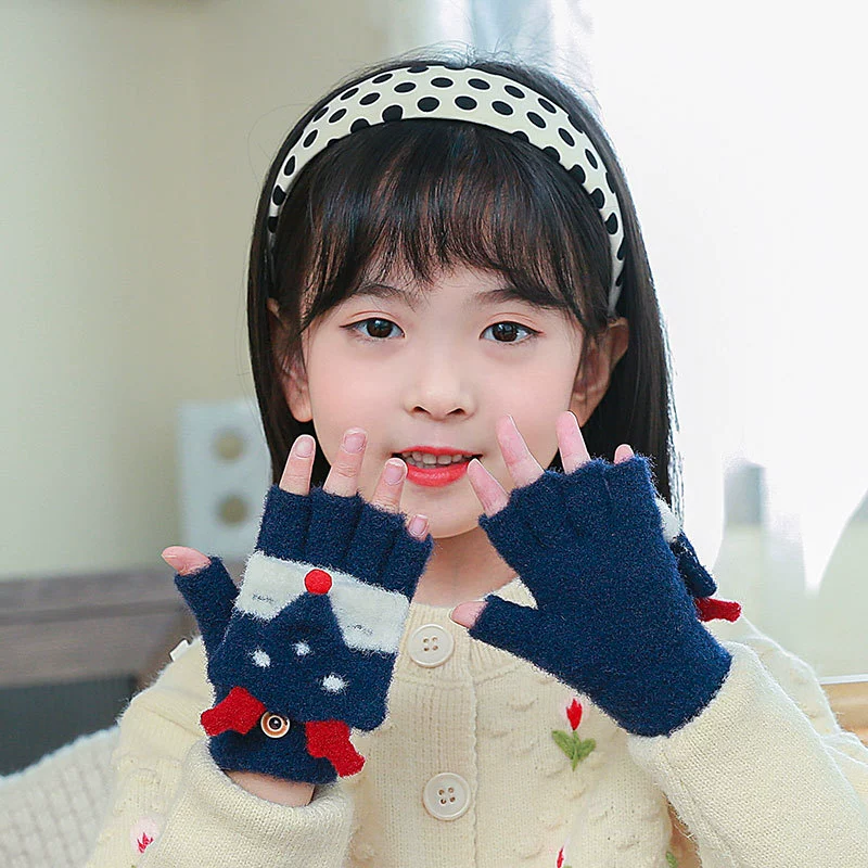 Demi-season children's warm gloves for early age, fingerless