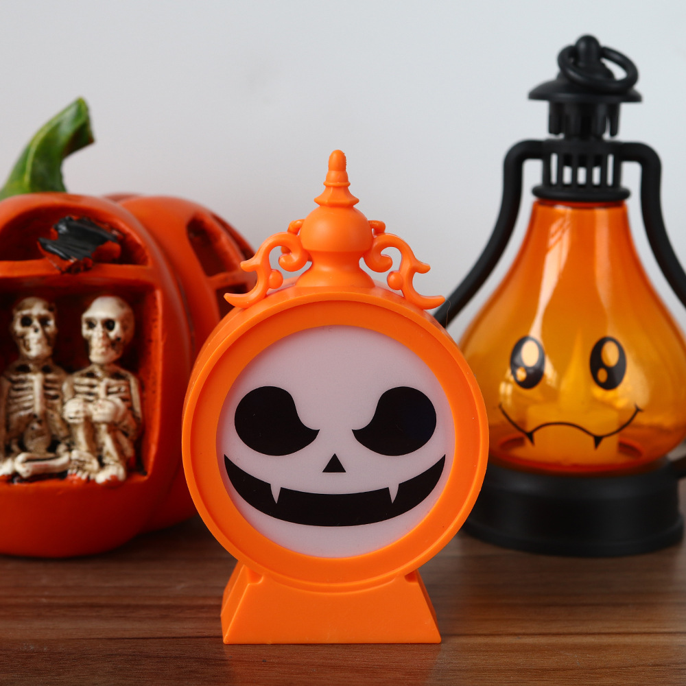 Lámpara de calabaza de Halloween decoración de fantasmas diabólica emoticones luces nocturnas atmósfera de terror decoración props led lámpara esqueleto