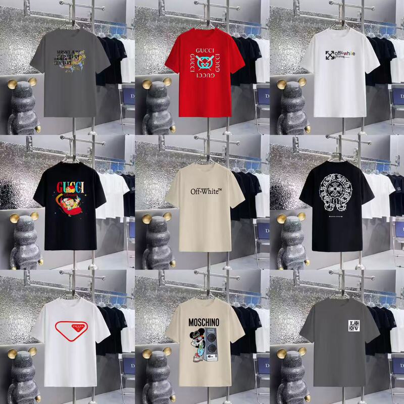 Collection of Trendy Foreign Trade Brand Style Letter Cartoon Print T-Shirts, Multi-Color, Multiple Styles, Pure Cotton Short-Sleeve, Unisex, Wholesale Collection of Trendy Foreign Trade Brand Style Letter Cartoon Print T-Shirts, Multi-Color, Multiple Styles, Pure Cotton Short-Sleeve, Unisex, Wholesale