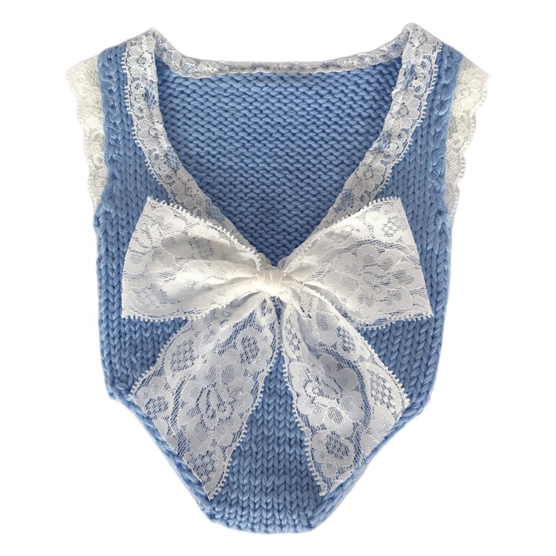 Transfronteriza nueva ropa de fotografía para niños recién nacido ropa de fotografía bebé lana hecha a mano + mono de encaje