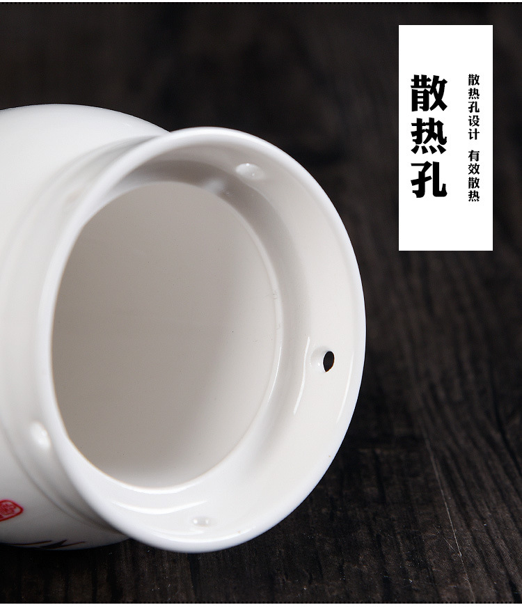 Ceramic Moxibustion Jar Double Layer Anti-Scald Design with Gua Sha Function Portable Warming Device 10.5x6.5x5.5 cm preparation