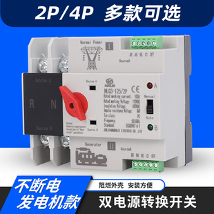 English 110V millisecond switching and uninterruptible dual power automatic transfer switch 2P 100A customizable LOGO