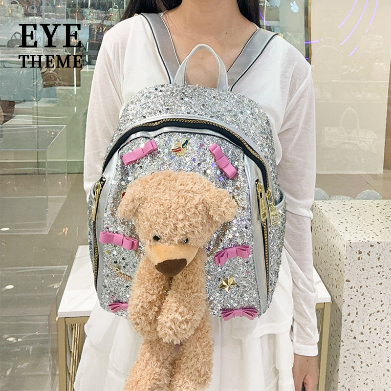 Personalidad de diseño de oso de gran capacidad de viaje bolsa de almacenamiento 2025 material especial de cuentas mochila 2811 #