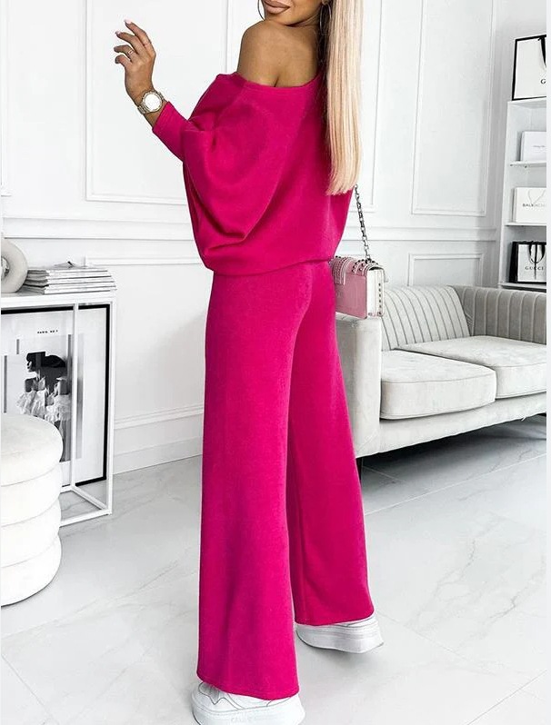 Dammekleeder Einfarwegt Dammekostüm mat ronnem Ausschnëtt, laanger Äermel_voghion.com