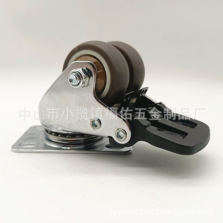 轻型中型尼龙脚轮货架万向轮1.5寸2寸工业脚手架轮子耐磨单轴承轮