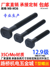 12.9级T型螺丝冲床铣床螺栓螺杆T形模具压板螺丝M12-M36