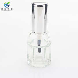 10ml 透明 指甲油瓶 精油瓶 胶水小样瓶带毛刷 配电镀uv银盖