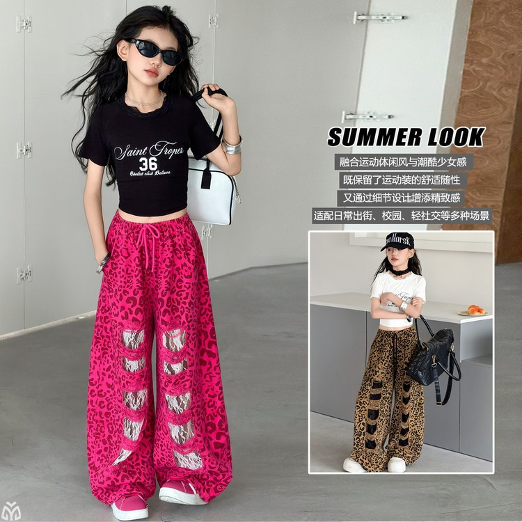 Qiz ko'cha raqsi spektakl uslubi chuqur leopard keng shoxlar yozgi jaz raqsi kiyim moda qiyin uslub