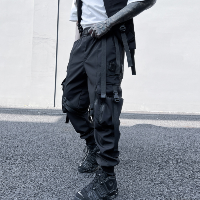 Wholesale Spring Functional Style Cargo Pants Men's Trendyy Loose Leg-Tie Casual Versatile Ins Pants K952 P115 Wholesale Spring Functional Style Cargo Pants Men's Trendyy Loose Leg-Tie Casual Versatile Ins Pants K952 P115