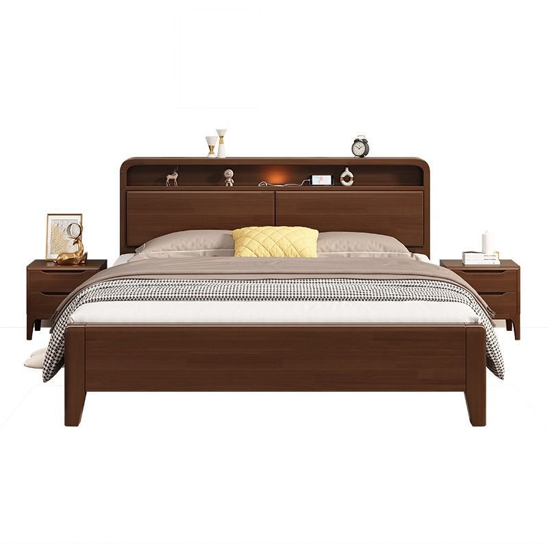 Cama de madera sólida nórdica de madera sólida pura moderna simple 1.2m 1.8m doble 1.5 dormitorio principal cama de matrimonio económica