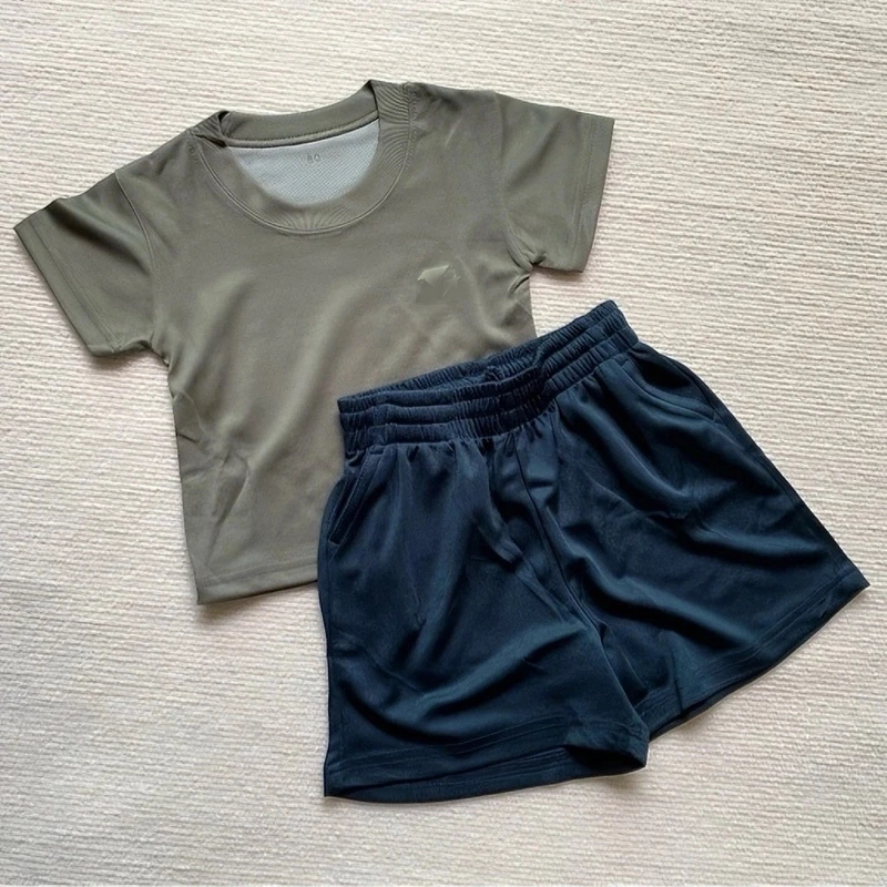 Children's Short-Sleeved Physical Training Clothes Quick-Drying T-Shirt Family Suit Boys and Kidsren Half-Sleeved Shorts Summer Camp Class Uniforms Children's Short-Sleeved Physical Training Clothes Quick-Drying T-Shirt Family Suit Boys and Kidsren Half-Sleeved Shorts Summer Camp Class Uniforms