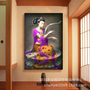 Customized Dunhuang Feixian Decorative Wallpaper Ethnic Minority Girl Painting Wallpaper Soul Dancer Character Background Mural