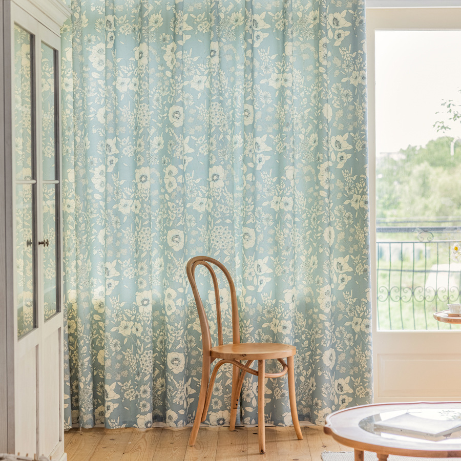 Transfronteriza cortina americana pastoral sombreado cortina tela salón dormitorio balcón cortina Amazon fábrica al por mayor