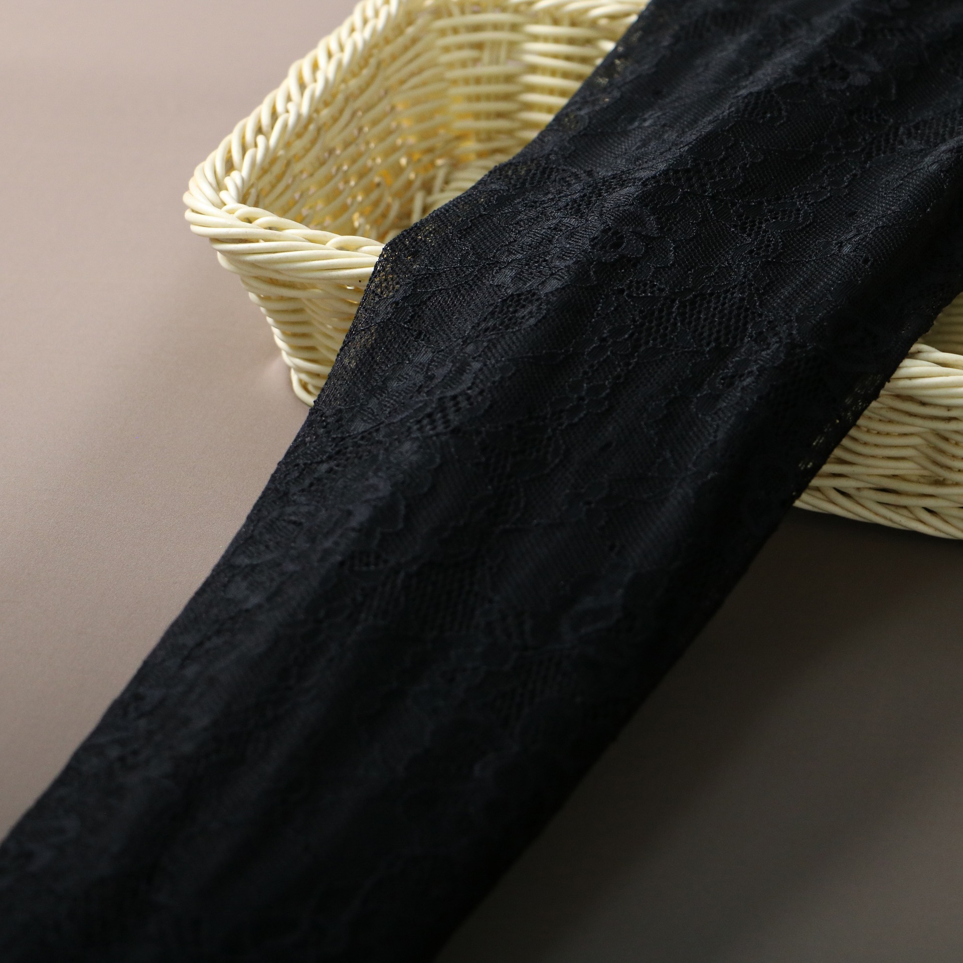 Tejido de encaje elástico, ropa interior, ropa de mujer, tela de ropa, fábrica de encaje de Fujian al por mayor.
