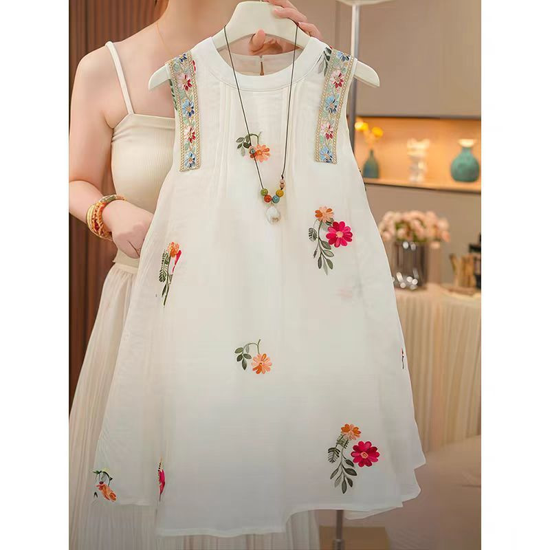 Girls Dress Summer 2025 New Children's Style Sleeveless Vest Dress Summer Dress Girls Fashionable Princess Dress