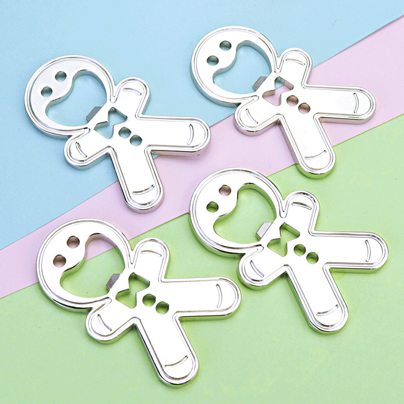 Creative Cartoon Cute Doll Bottle Opener Gingerbread Man Refrigerator Magnet Customized Metal Refrigerator Magnet Bottle Opener Small Gift