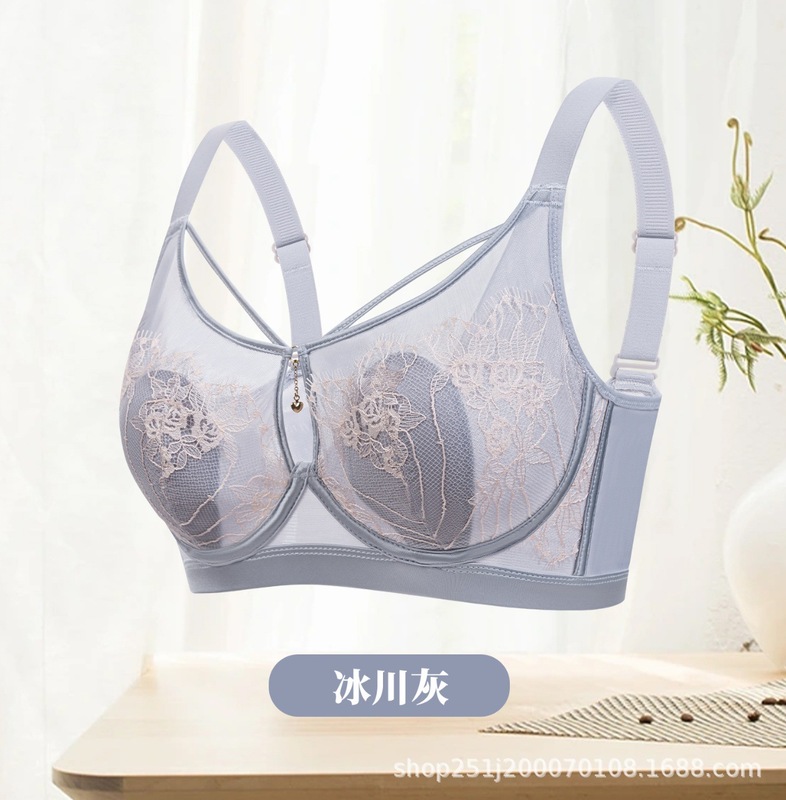 オーデイキ下着 大きな胸を小さく見せるブラジャー ノンワイヤー 夏用 通気性 快適 薄型 ウサギ耳カップ 軽量|undefined