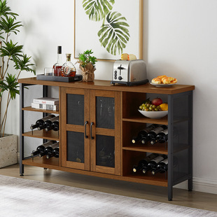 Modern Minimalist Wine Cabinet Two-Door Open Wine Cabinet Suitable for Restaurant Kitchen Factory Direct Sales Red Wine Wine Rack