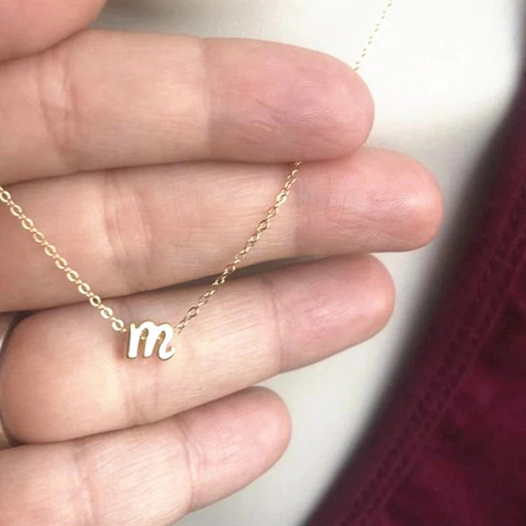 1 Piece Simple Style Letter Alloy Women's Necklace display picture 2