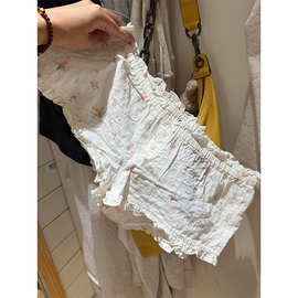温柔系甜美小碎花睡裤女夏款简约舒适透气休闲家居服可外穿短裤
